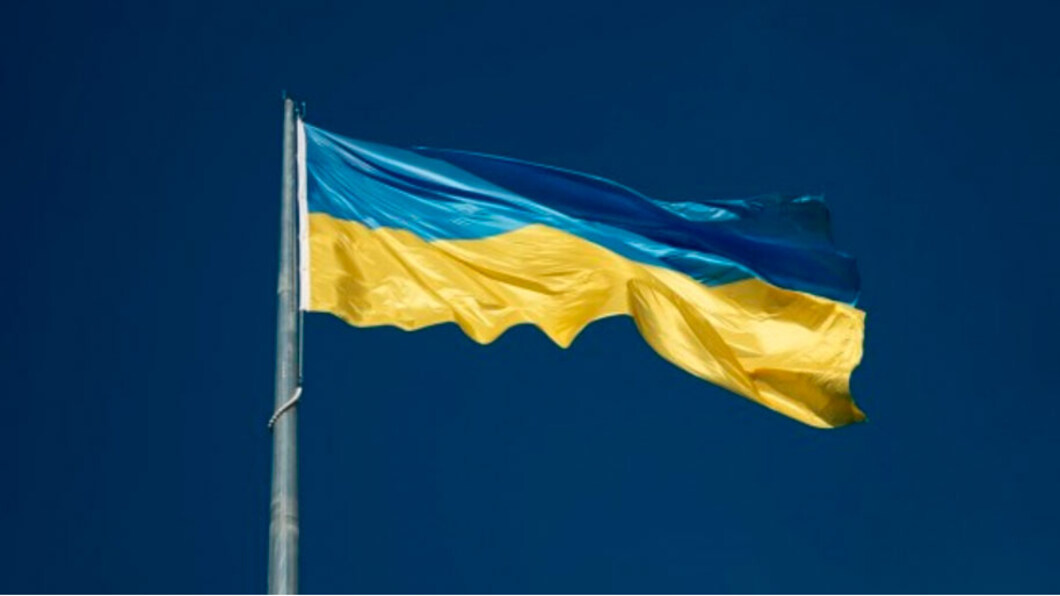 Vlag Oekraïne i.vm. wake op de Markt op 3 maart 2020 om 17.00 uur