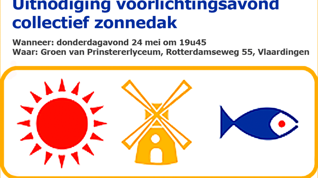 Uitnodiging voorlichtingsavond collectief zonnedak  Donderdagavond 24 mei 2018