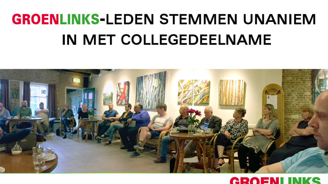 GroenLinks-leden stemmen unaniem in met collegedeelname - 4 juni 2018