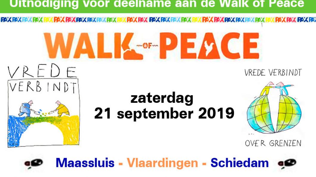 Uitnodiging voor deelname aan de Walk of Peace op 21 september 2019