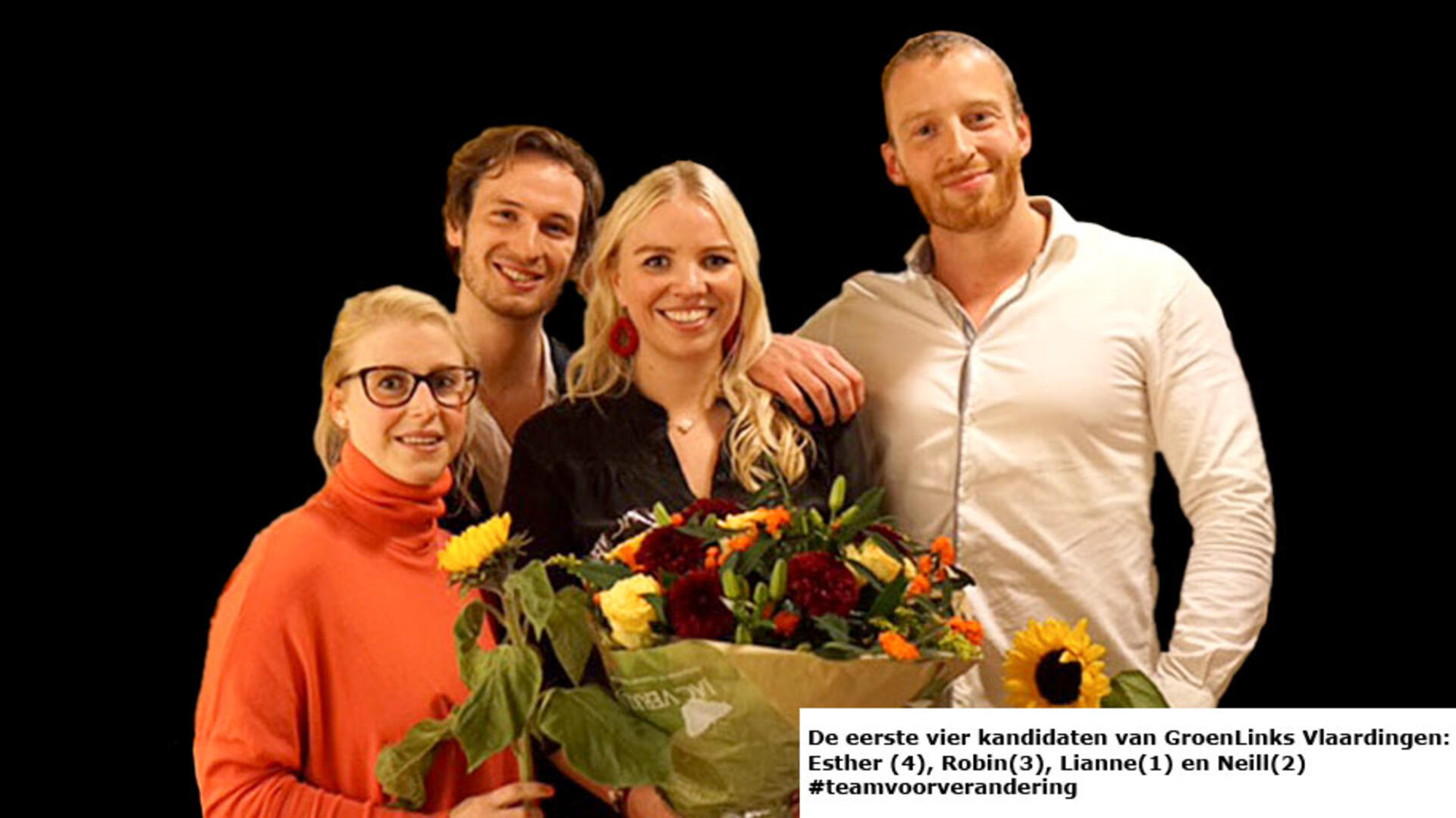 De eerste vier kandidaten van GroenLinks Vlaardingen - Gemeenteraadsverkiezingen 2018