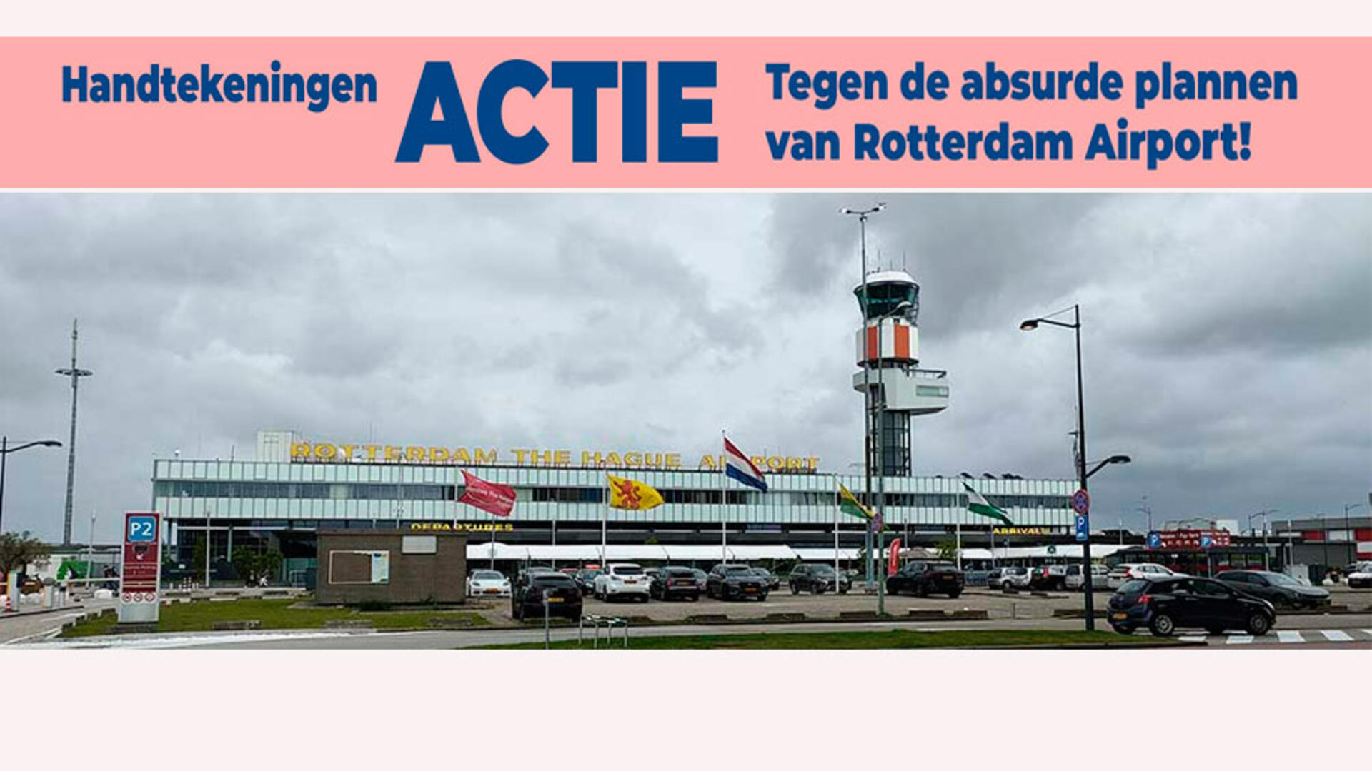 petitie tegen plannen uitbreiding vluchten Rotterdam Airport  - november 2022