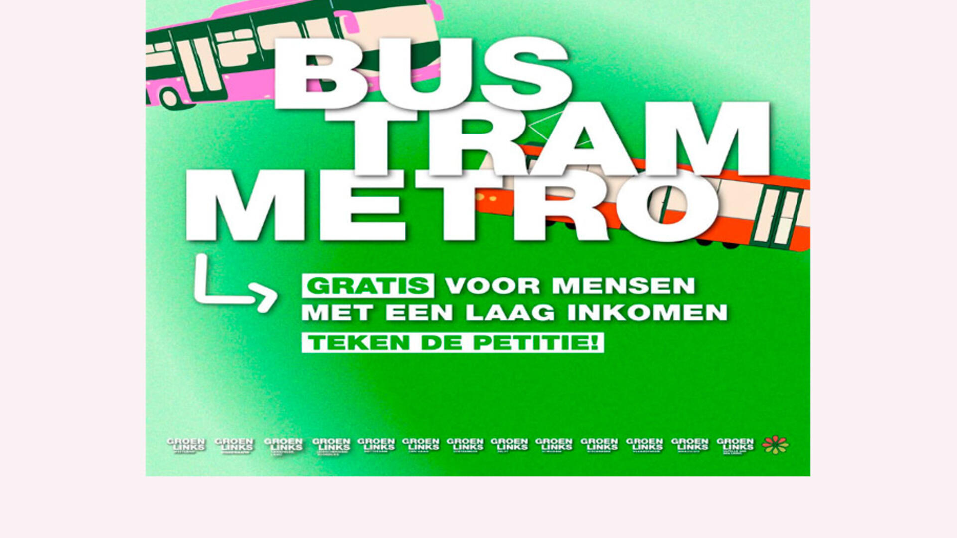 GroenLinks: gratis bus, tram en metro voor lage inkomens - 5 februari 2025