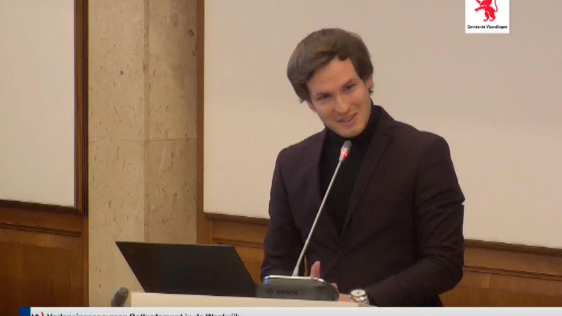 Robin Bongers (GroenLinks) spreekt tijden Raad 30 januari 2020 over Rotterdamwet
